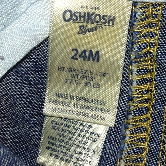 ☆Like New☆OSH KOSH B'GOSH Adorable Toddler Denim Cargo Overalls☆24mo - Picture 8 of 16